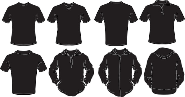 Plik wektorowy czarny wzór męskiej koszuli