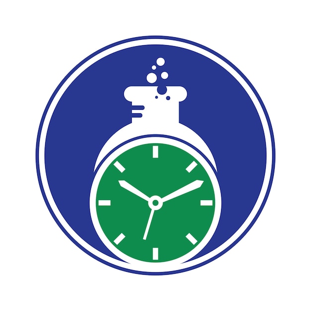 Czas laboratorium logo wektor wzór Zegar laboratorium logo ikona wektor wzór