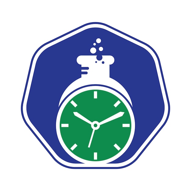 Czas laboratorium logo wektor wzór Zegar laboratorium logo ikona wektor wzór