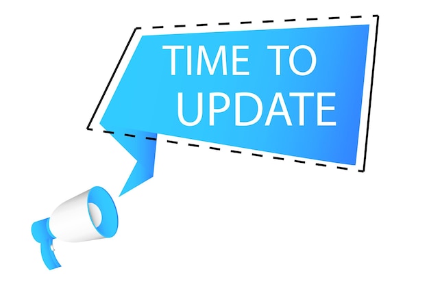Plik wektorowy czas na aktualizację nowej aktualizacji banera aktualizacja lub aktualizacja oprogramowania systemowego ilustracja wektorowa eps 10