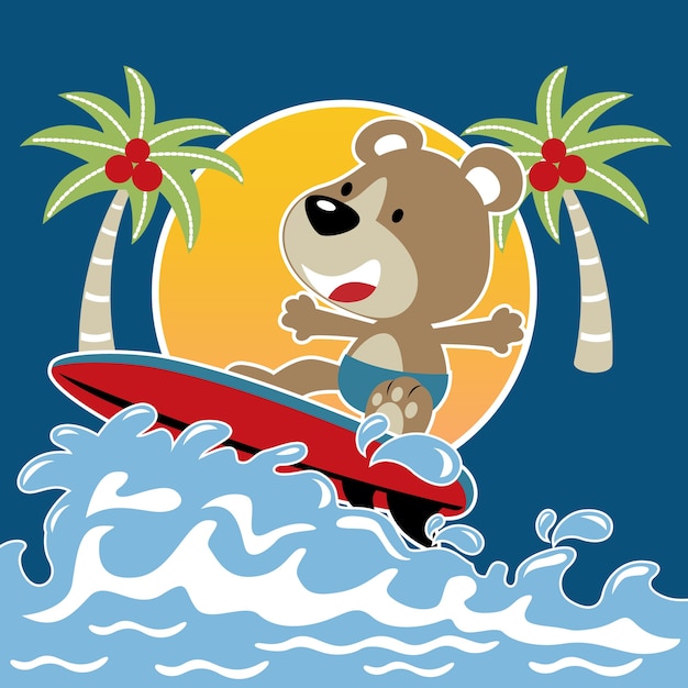czas na surf wektor kreskówka