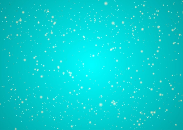 Cząsteczki śniegu na jasnym turkusowym tle Ilustracja wektorowa