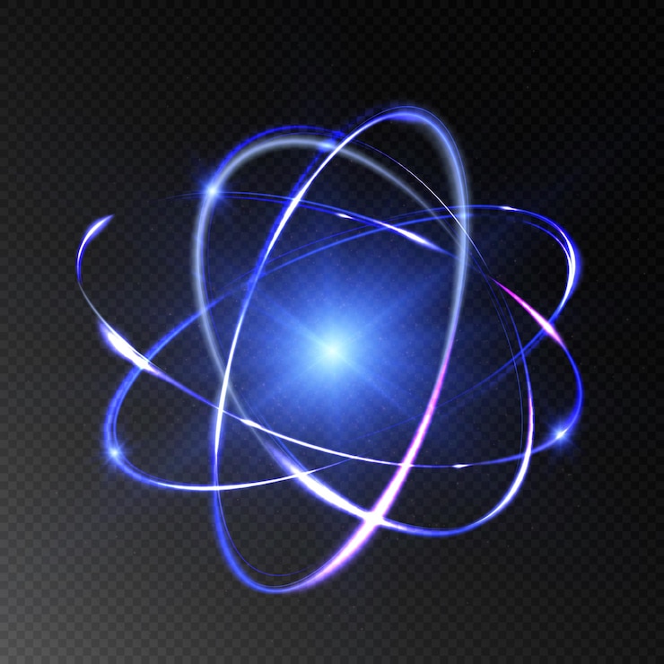 Wektor cząstka atomu znak naukowy o strukturze atomu model wektora atomu