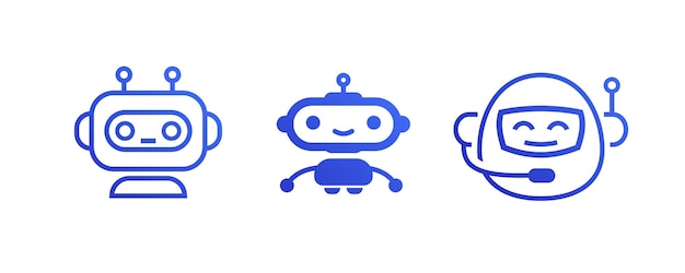 Czat bot ikona robota symbol wektor zestaw