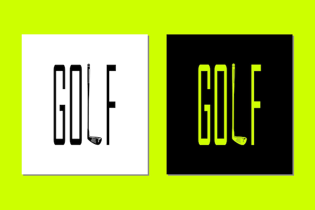 Czcionka Golf Z Kijem Golfowym Na Literę L Ikona Graficzna Logo Design Vector