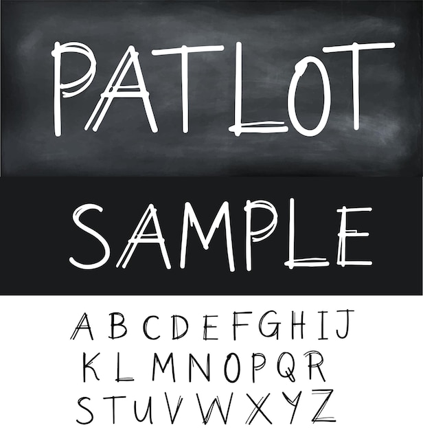 czcionka patlot linia czcionka ręcznie pisana czcionka naturalny efekt prosta typografia alfabet