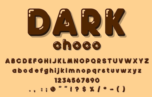 Czekoladowa Czcionka Typu Choco Candy Kakao Alfabet