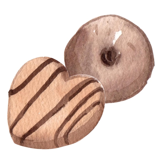 Czekoladowy deser akwarela wektor ilustracja