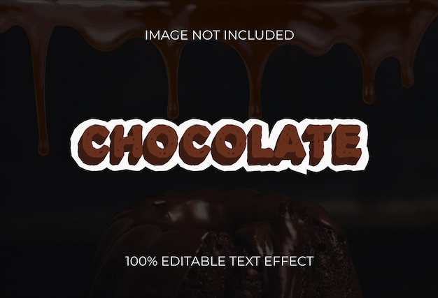 Plik wektorowy czekoladowy efekt tekstowy w stylu 3d