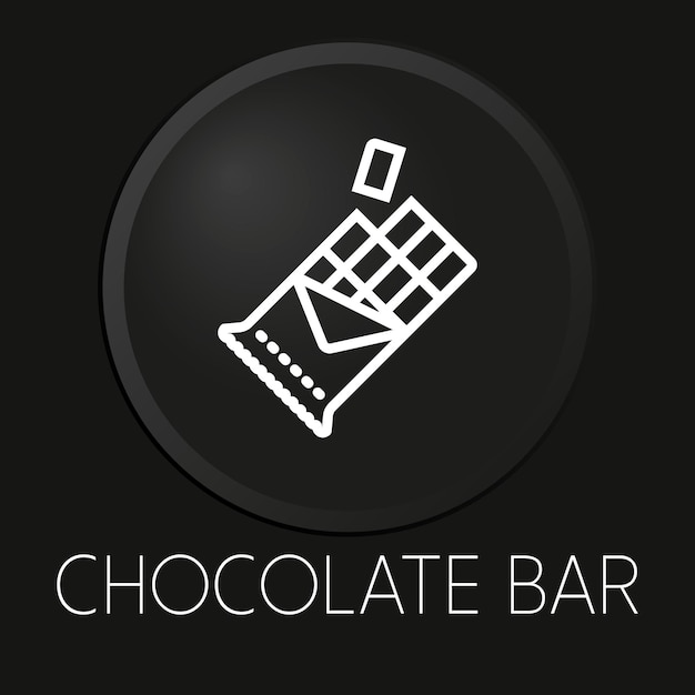 Plik wektorowy czekolady minimalna linia wektorowa ikona na przycisku 3d na białym tle premium vectorxa