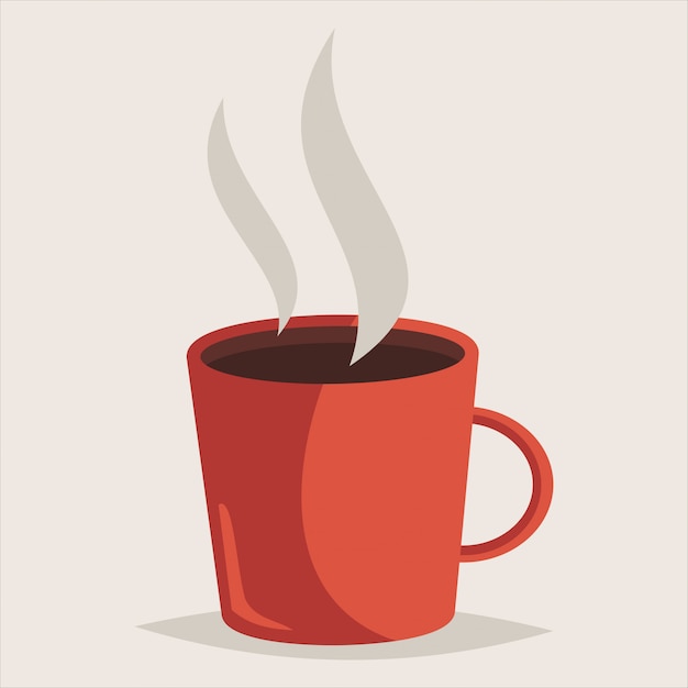 Plik wektorowy czerwona filiżanka gorącej kawy.