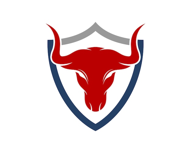 Czerwona Głowa Byka W Logo Tarczy