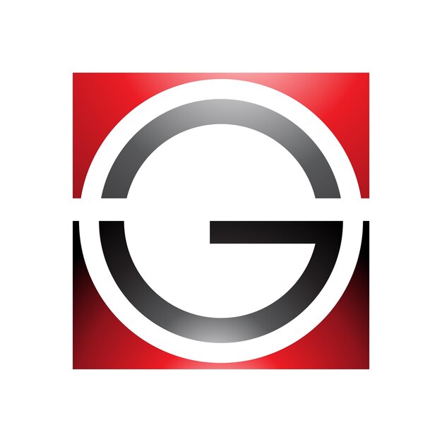 Plik wektorowy czerwona i czarna błyszcząca okrągła i kwadratowa ikona litery g