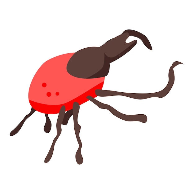 Plik wektorowy czerwona ikona pasożyta izometryczna ikona wektora czerwonego pasożyta do projektowania stron internetowych izolowana na białym tle
