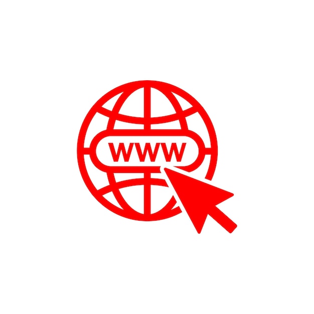 Plik wektorowy czerwona ikona strony internetowej izolowana na białym tle wektor ikona www