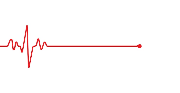 Czerwona linia bicia serca. Puls czerwony wektor ślad. Linia EKG cardio