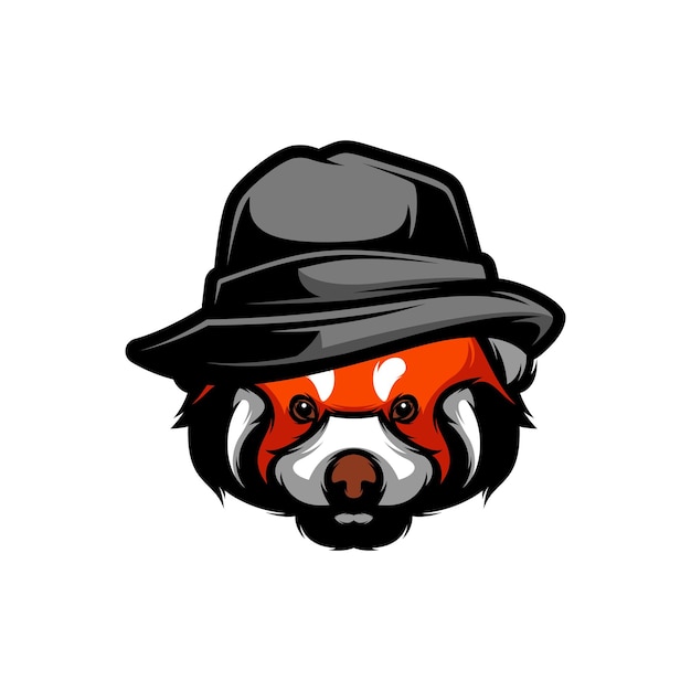 Czerwona panda maskotka projekt wektor