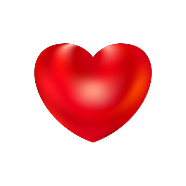 Plik wektorowy czerwona realistyczna ikona serca na białym tle d ilustracja wektorowa