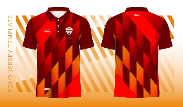 Plik wektorowy czerwone abstrakcyjne tło i wzór dla sportowego projektu koszulki polo.
