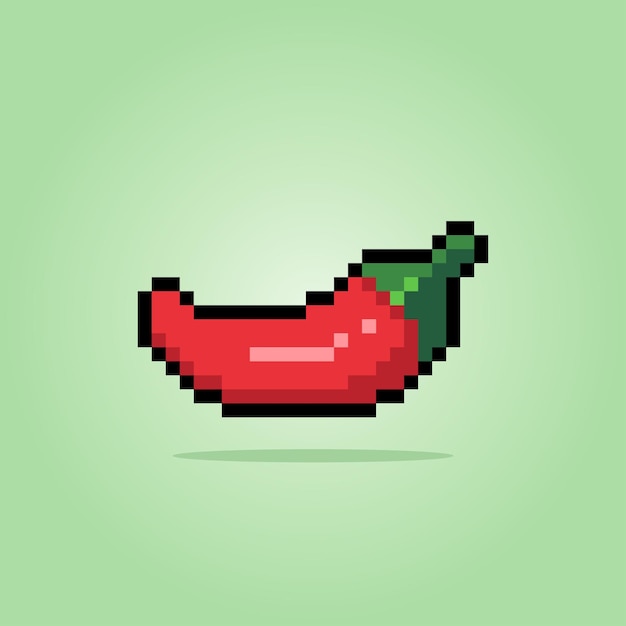 Czerwone chili 8-bitowe piksele Warzywa dla zasobów gier na ilustracji wektorowych