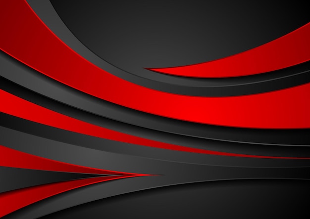 Plik wektorowy czerwone i czarne abstrakcyjne fale korporacyjne tło cyfrowe ilustracja wektorowa