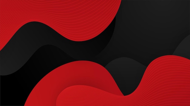 Czerwone i czarne błyszczące paski o wysokim kontraście Abstrakcyjny projekt graficzny tła technologicznego Tło korporacyjne Ilustracja wektora