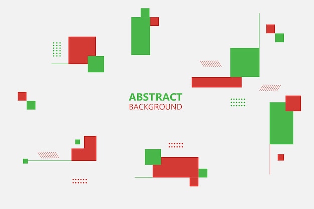 Czerwone i zielone różne kształty abstrakcyjne geometryczne tło