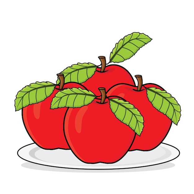 Plik wektorowy czerwone jabłko jabłko jabłko jabłko kreskówka wektor jabłko