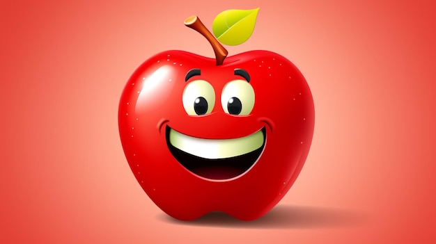 Plik wektorowy czerwone jabłko z uśmiechem, który mówi szczęśliwa twarz