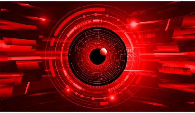 Czerwone Oczy Obwód Cyber Przyszłości Koncepcja Technologii