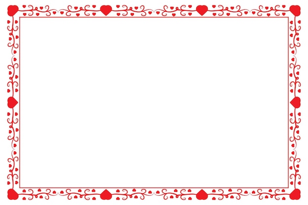 Plik wektorowy czerwone serca ozdobione ramką nagrody granica karta walentynek granica element wektorowy układu kwadratu