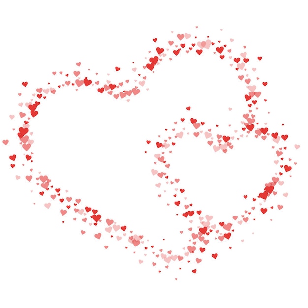 Plik wektorowy czerwone serca rozrzucone na białym tle