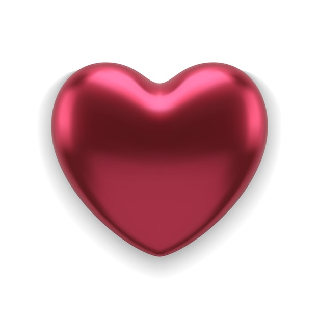 Czerwone serce kształt symbol miłości realistyczne 3d ilustracji wektorowych