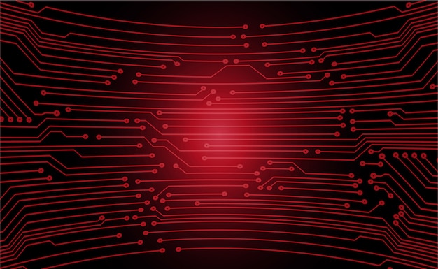 Czerwone tło koncepcja technologii przyszłości obwodu cyber cyber