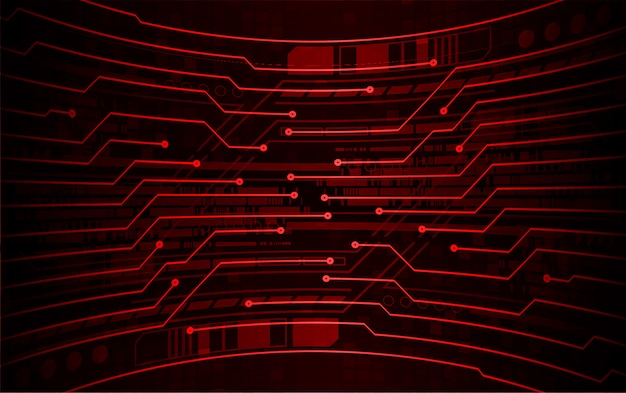 Czerwone tło koncepcja technologii przyszłości obwodu cyber cyber