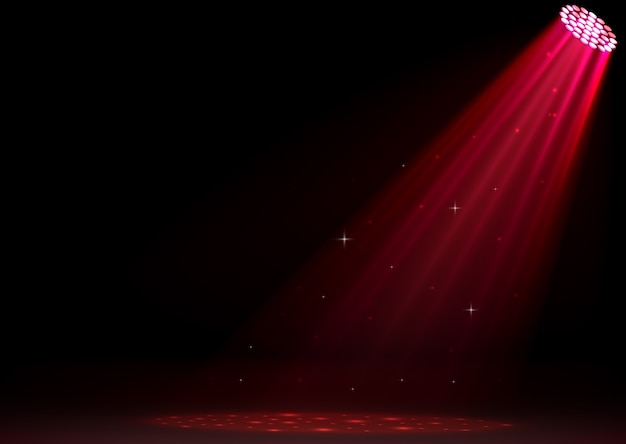 Plik wektorowy czerwoni światła reflektorów na ciemnym tle
