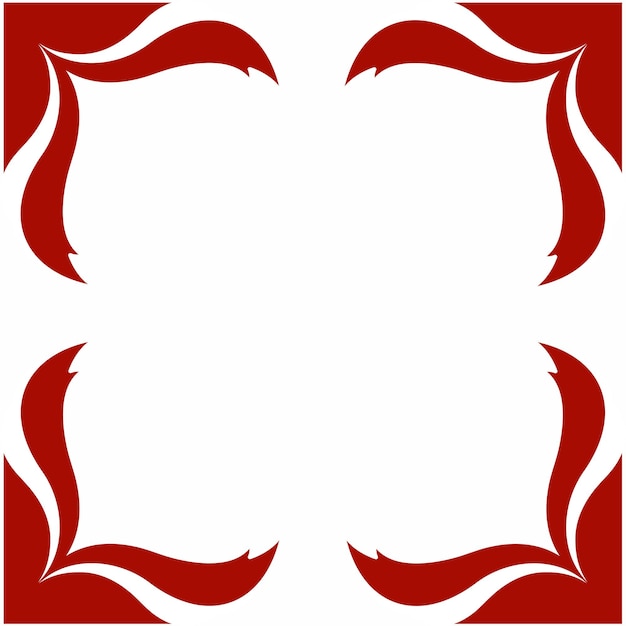 Plik wektorowy czerwono-biała kwadratowa ramka z białym tłem.
