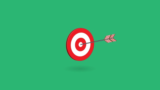 czerwony cel bullseye na zielonym tle 3d rendering