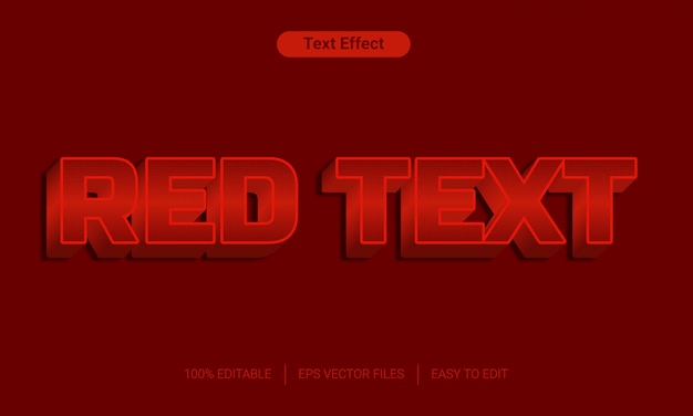 Czerwony Długi Efekt Stylu Tekstu 3d