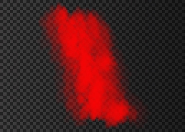 Plik wektorowy czerwony dym na przezroczystym tle. efekt specjalny steam. realistyczne kolorowe wektor ogień mgła lub mgła tekstura.