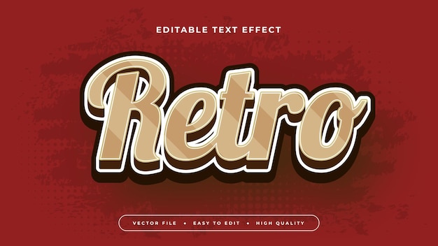 czerwony i biały retro 3d edytowalny efekt tekstu styl czcionki