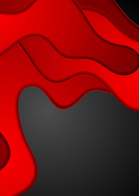 Plik wektorowy czerwony i czarny papier firmowy fale abstrakcyjne tło projekt wektorowy