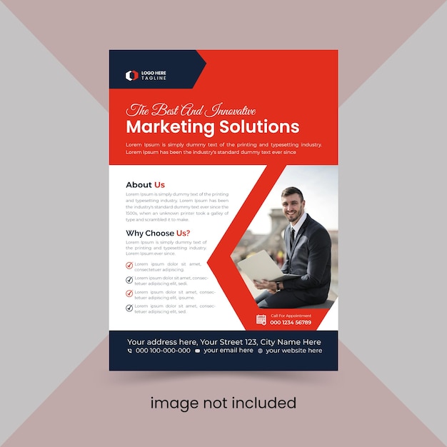 Czerwony i czarny szablon Creative Business Flyer Design