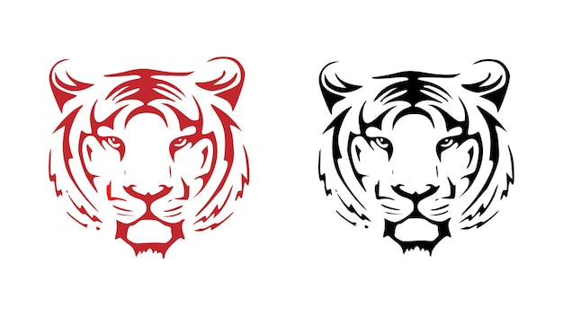 Czerwony i czarny tygrys wektorowy