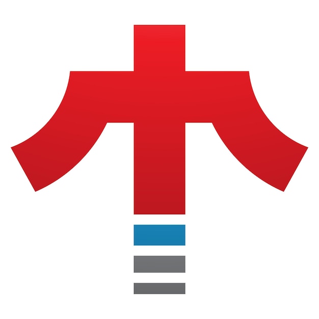 Plik wektorowy czerwony i niebieski krzyż w kształcie litery t ikona