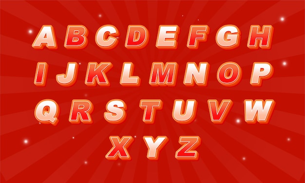 Plik wektorowy czerwony kolor tła typografii alfabet szablon wektor