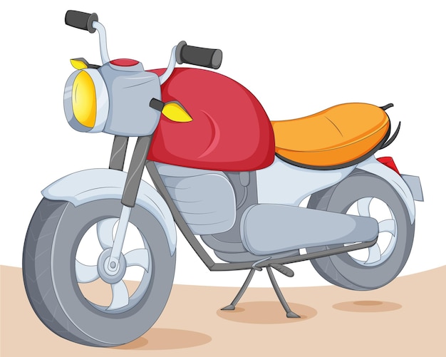Plik wektorowy czerwony kreskówka na białym tle motocykl motor