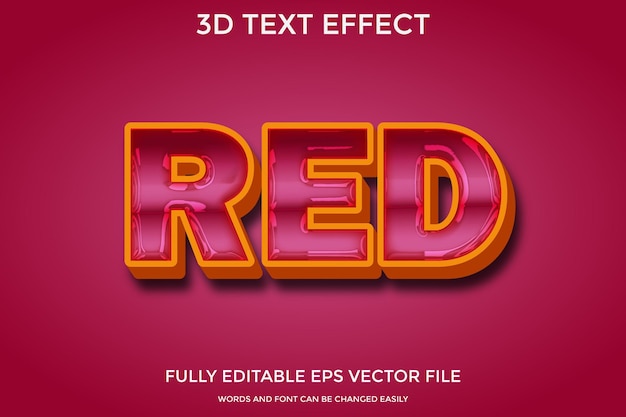 Czerwony, Pogrubiony, Edytowalny Efekt Tekstowy