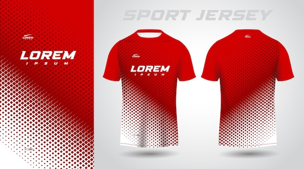 czerwony projekt koszulki sportowej tshirt