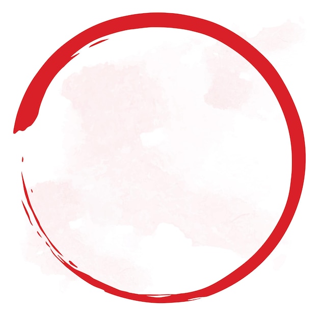 Czerwony Zen Blood Enso Circle Vector Art Brush Icon Design Illustration